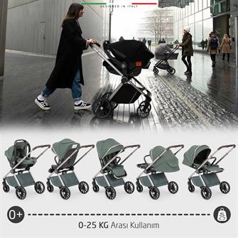 Elele Milazzo Premium Travel Sistem Bebek Arabası Yeşil