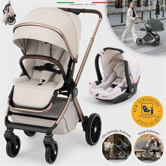 Elele Milazzo Premium Travel Sistem Bebek Arabası Bej