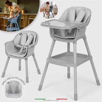 Elele Misto 2 4in1 Bebek Mama Sandalyesi ve Mama Oturağı İç Pedli Gri