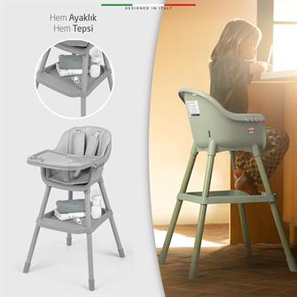 Elele Misto 2 4in1 Bebek Mama Sandalyesi ve Mama Oturağı İç Pedli Mavi