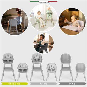 Elele Misto 2 4in1 Bebek Mama Sandalyesi ve Mama Oturağı İç Pedli Gri