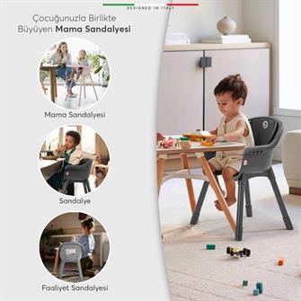 Elele Misto 4in1 Bebek Mama Sandalyesi ve Mama Oturağı İç Pedli Ekru