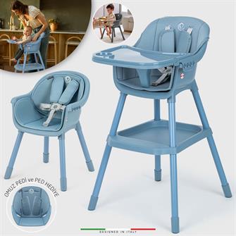 Elele Misto 2 4in1 Bebek Mama Sandalyesi ve Mama Oturağı İç Pedli Mavi