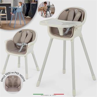 Elele Misto 4in1 Bebek Mama Sandalyesi ve Mama Oturağı İç Pedli Ekru