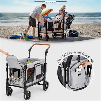 Elele Montagna XL Vagon Bebek Arabası Gri