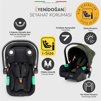 Elele Nuvola Kabin Tipi Travel Sistem Bebek Arabası Yeşil
