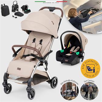 Elele Nuvola Kabin Tipi Travel Sistem Bebek Arabası Bej