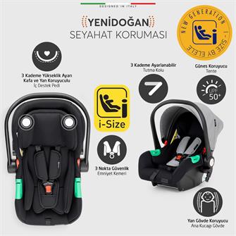 Elele Nuvola Kabin Tipi Travel Sistem Bebek Arabası Gri