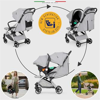 Elele Nuvola Kabin Tipi Travel Sistem Bebek Arabası Gri