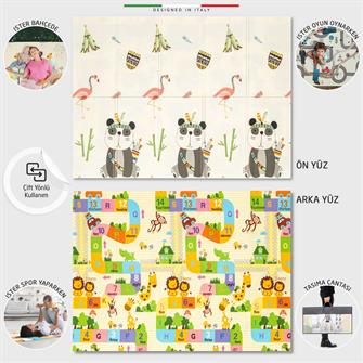 Elele Panda Katlanabilir Oyun Matı Oyun Halısı 180x200x1,5 Cm XFD317 Panda