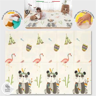 Elele Panda Katlanabilir Oyun Matı Oyun Halısı 180x200x1,5 Cm XFD317 Panda