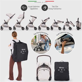 Elele Pilota Premium Kabin Tipi Bebek Arabası Siyah