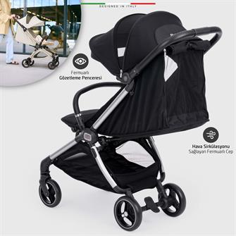 Elele Pilota Premium Kabin Tipi Bebek Arabası Siyah