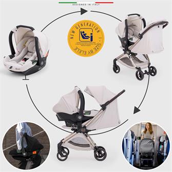 Elele Pilota Premium Kabin Tipi Travel Sistem Bebek Arabası Bej