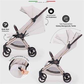 Elele Pilota Premium Kabin Tipi Travel Sistem Bebek Arabası Gri