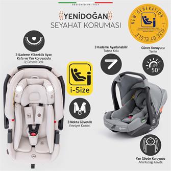 Elele Pilota Premium Kabin Tipi Travel Sistem Bebek Arabası Gri