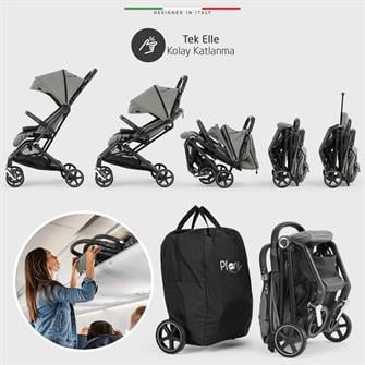 Elele Plane 2 Kabin Tipi Bebek Arabası Silver Kahverengi