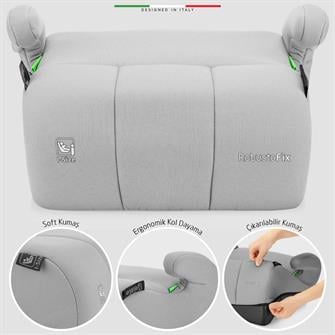 Elele RobustoFix I-Size Yükseltici Oto Koltuğu İsoFix 125-150 CM 15-36 KG Gri