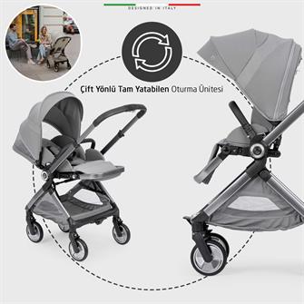 Elele Rotabile Premium Çift Yönlü Bebek Arabası Gri