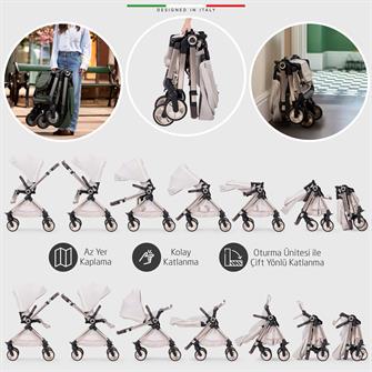 Elele Rotabile Premium Çift Yönlü Bebek Arabası Gri