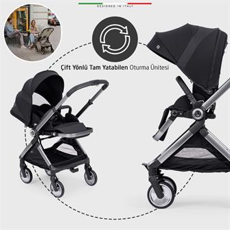 Elele Rotabile Premium Çift Yönlü Bebek Arabası Siyah