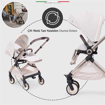 Elele Rotabile Premium Çift Yönlü Bebek Arabası Bej