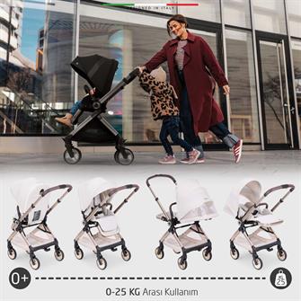 Elele Rotabile Premium Çift Yönlü Bebek Arabası Bej