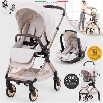 Elele Rotabile Premium Travel Sistem Bebek Arabası Bej