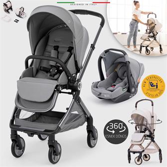 Elele Rotabile Premium Travel Sistem Bebek Arabası Gri