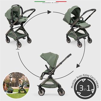 Elele Rotabile Premium Travel Sistem Bebek Arabası Yeşil