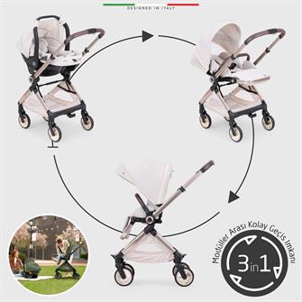 Elele Rotabile Premium Travel Sistem Bebek Arabası Bej