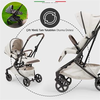 Elele Rotativo Çift Yönlü Kabin Tipi Bebek Arabası Bej