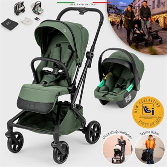Elele Rotativo Çift Yönlü Kabin Tipi Travel Bebek Arabası Yeşil