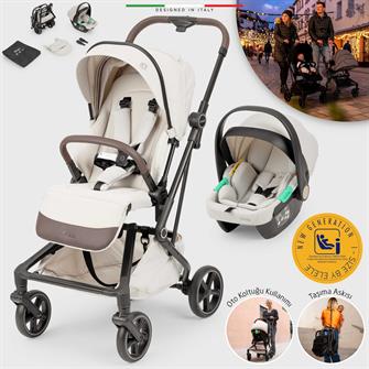 Elele Rotativo Çift Yönlü Kabin Tipi Travel Bebek Arabası Bej