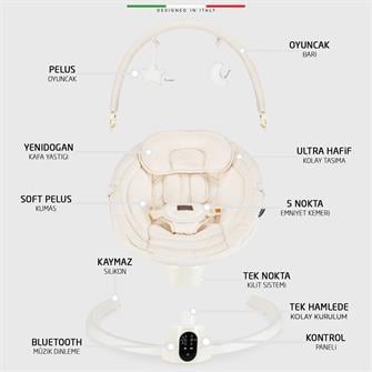 Elele Sette Elektrikli Otomatik Sallanan Ana Kucağı Bej