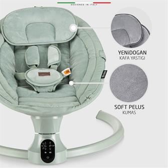 Elele Sette Elektrikli Otomatik Sallanan Ana Kucağı Yeşil