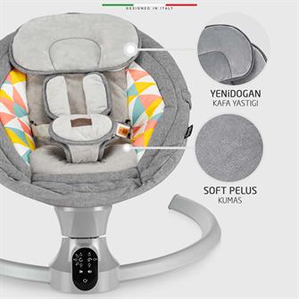 Elele Sette Elektrikli Otomatik Sallanan Ana Kucağı Gri