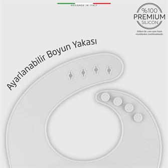 Elele Silikon Bebek Mama Önlüğü Su Geçirmez Leke Tutmaz Gri