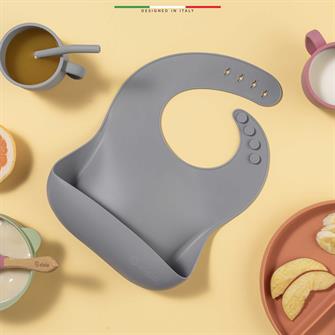 Elele Silikon Bebek Mama Önlüğü Su Geçirmez Leke Tutmaz Gri