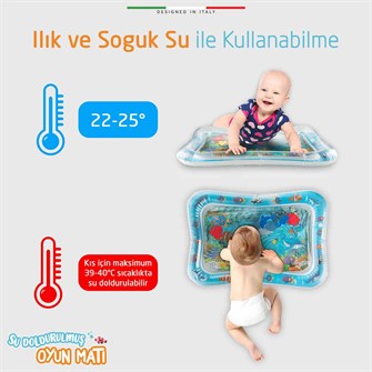 Elele Şişirilebilen Su Aktivite ve Oyun Matı Mavi