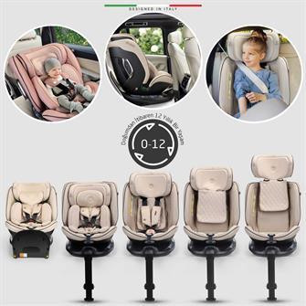 Elele StradaFix 360° Dönen I-Size Oto Koltuğu İsoFix 40-150 CM 0-36 KG Bej