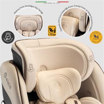 Elele StradaFix 360° Dönen I-Size Oto Koltuğu İsoFix 40-150 CM 0-36 KG Siyah