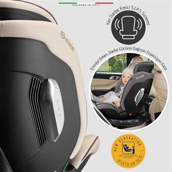 Elele StradaFix 360° Dönen I-Size Oto Koltuğu İsoFix 40-150 CM 0-36 KG Siyah