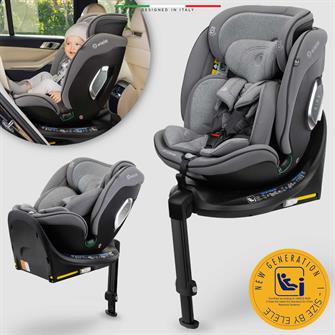 Elele StradaFix 360° Dönen I-Size Oto Koltuğu İsoFix 40-150 CM 0-36 KG Gri