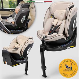 Elele StradaFix 360° Dönen I-Size Oto Koltuğu İsoFix 40-150 CM 0-36 KG Bej