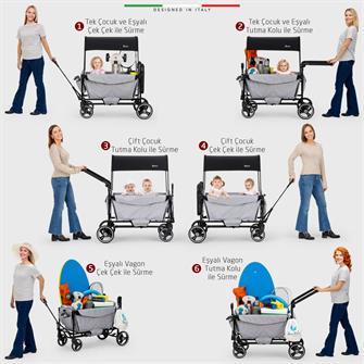 Elele Terreno Vagon Bebek Arabası Bej