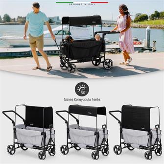 Elele Terreno Vagon Bebek Arabası Siyah