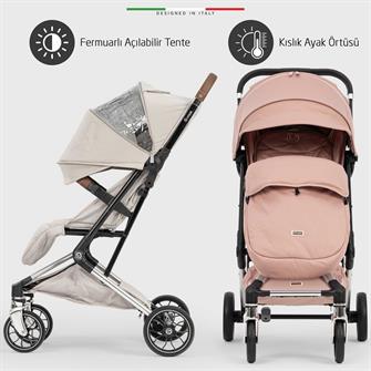 Elele Vita Premium Kabin Tipi Bebek Arabası Silver Pudra