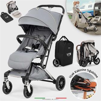 Elele Vita Premium Kabin Tipi Bebek Arabası Silver Gri