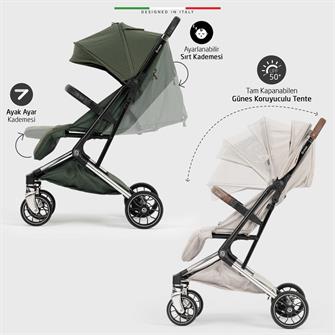 Elele Vita Premium Kabin Tipi Bebek Arabası Silver Yeşil